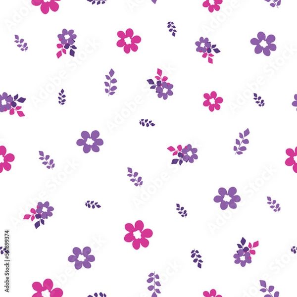 Fototapeta Garden vector repeat pattern seamless withe background