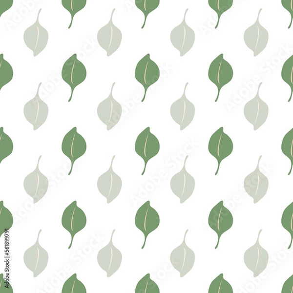 Fototapeta Green leaves seamless repeat pattern