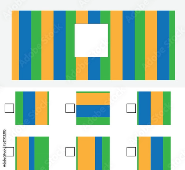Fototapeta Find the missing. Mind game, Brain questions - IQ TEST, Visual intelligence questions