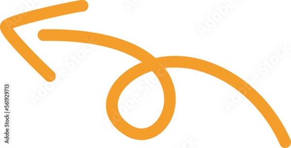 Fototapeta Colored doodle arrow and line flat icon Showing direction