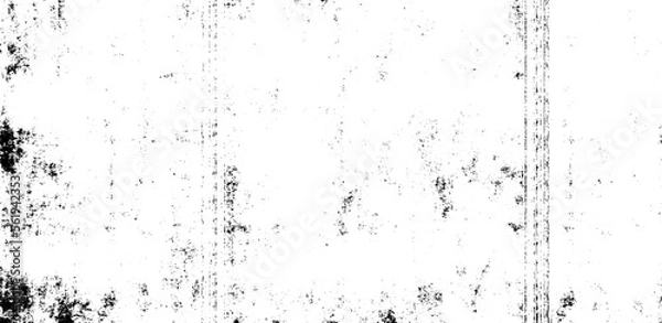 Obraz Monochrome texture composed of irregular graphic elements. Distressed uneven grunge background. Abstract vector illustration. Overlay for interesting effect and depth. Isolated on white background.