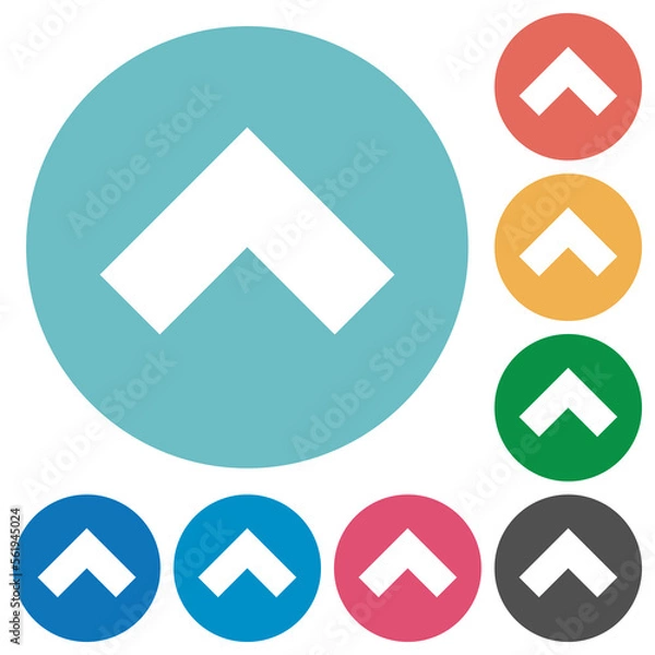 Fototapeta Top angle arrow solid flat round icons