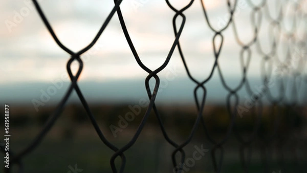Obraz Fence during sunset