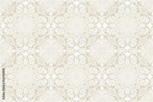 Fototapeta damask pattern floral pattern beige background