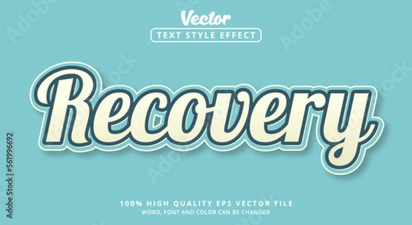 Fototapeta Editable text effect, Recovery text with colorful style and vintage style