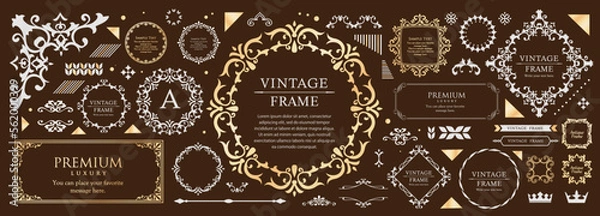 Fototapeta バレンタインデーのエレガントなフレームデザイン。高級感のある装飾フレーム。