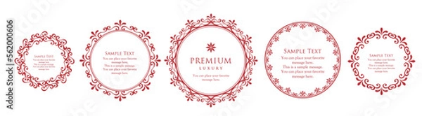 Fototapeta バレンタインデーのエレガントなフレームデザイン。高級感のある装飾フレーム。