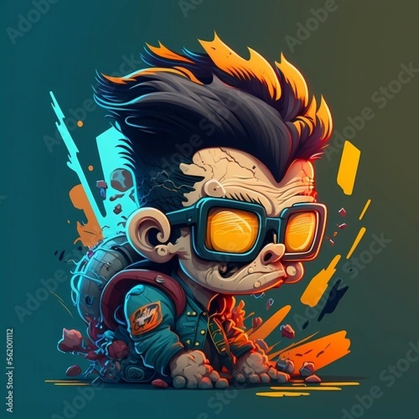 Fototapeta Fantasy 3D Surreal Worlds of Retro Futuristic Adventures, Whimsical Creatures, Dreamy Tiny Homes, and Punk Rock Rebels – A Unique Fusion of Sci-Fi, Urban Streetwear & Digital Art