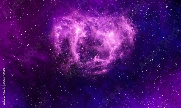 Fototapeta Space background with realistic nebula and shining stars. Abstract blue and purple background with nebulae and stars in space. Nebula night starry sky in rainbow colors. Multicolor outer space.