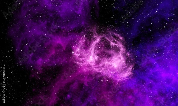 Fototapeta Space background with realistic nebula and shining stars. Abstract blue and purple background with nebulae and stars in space. Nebula night starry sky in rainbow colors. Multicolor outer space.