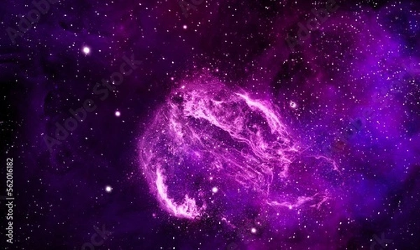 Fototapeta Space background with realistic nebula and shining stars. Abstract blue and purple background with nebulae and stars in space. Nebula night starry sky in rainbow colors. Multicolor outer space.