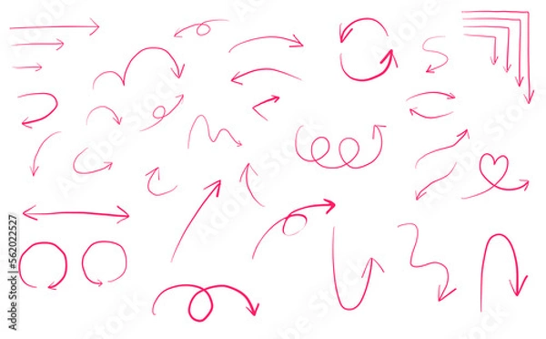 Obraz 手描きの矢印　ベクター