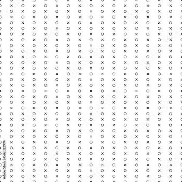 Fototapeta Minimal concept seamless pattern between O and X on wallpaper for décor card, gift wrapping Seamless geometric pattern on dark background. 02