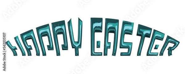 Fototapeta メタリック風のHAPPY EASTERの文字素材