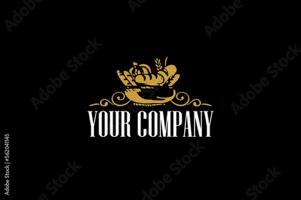 Fototapeta Vintage bread logo concept vector logo