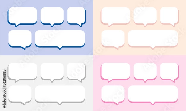 Fototapeta Bubble speech cute set illustrations