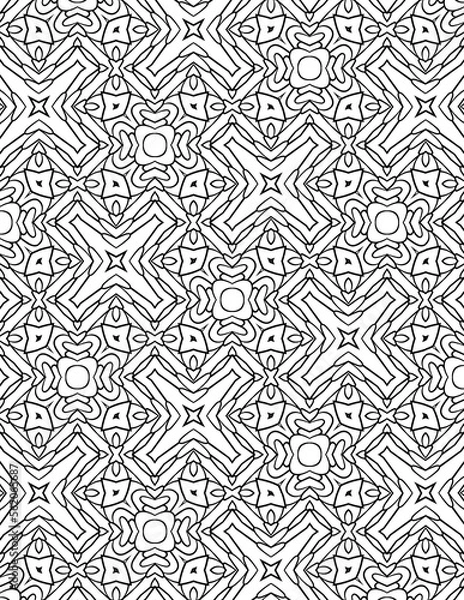Fototapeta Black and white abstract geometric pattern