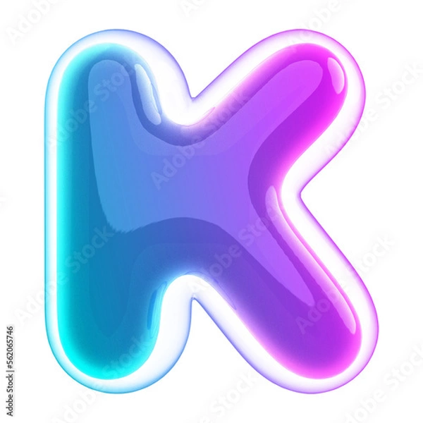 Fototapeta 3D Letter K Gradient With Generative AI