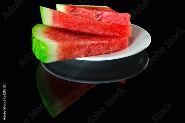 Obraz watermelon pieces on a plate