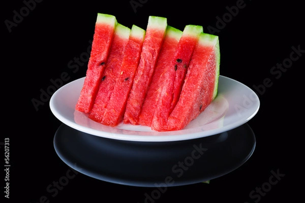 Obraz watermelon pieces on a plate
