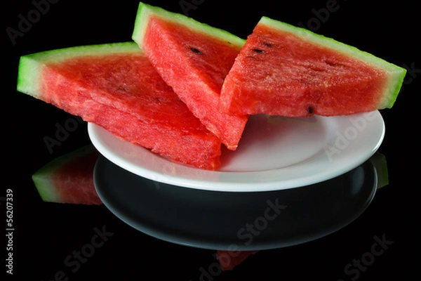 Obraz watermelon pieces on a plate