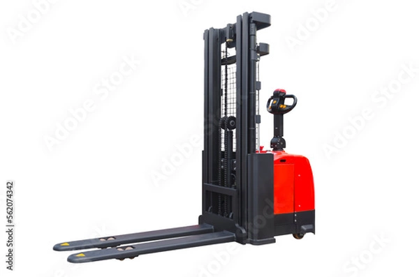 Obraz Red pallet stacker, side view