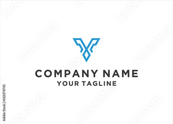 Obraz initial Letter V Bird Logo Design Vector
