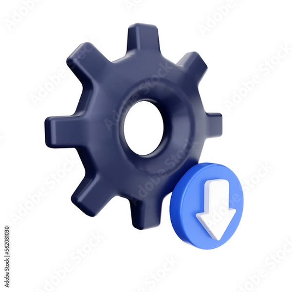 Fototapeta 3d download setting file data arrow icon illustration