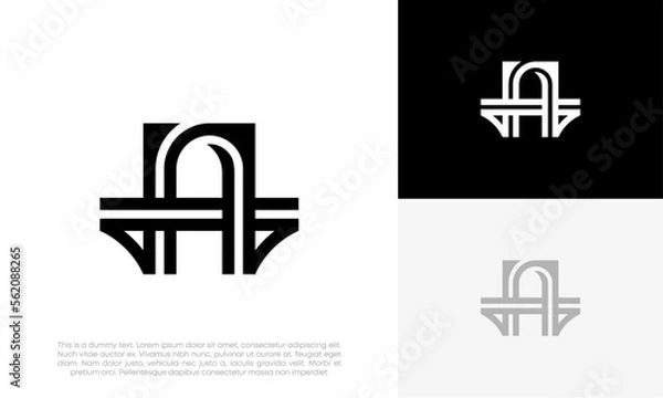 Obraz bridge logo design vector