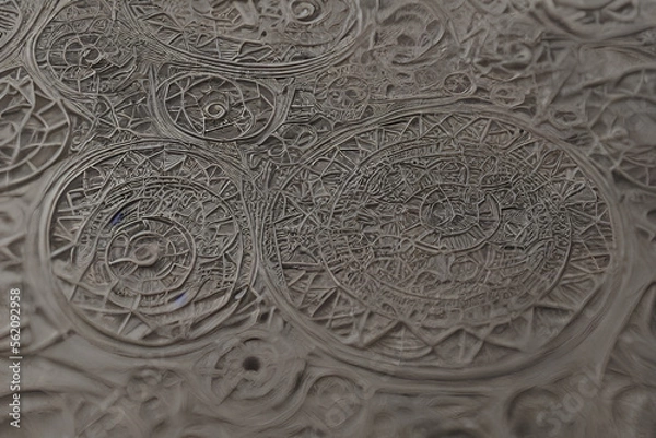 Fototapeta Ancient texture circles and dusty elements IA