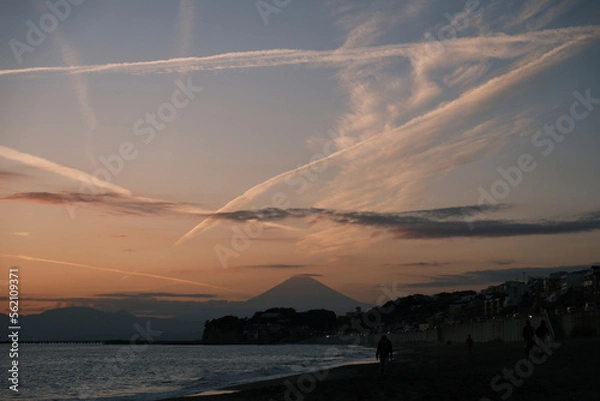 Obraz 日本風景江ノ島夕焼け