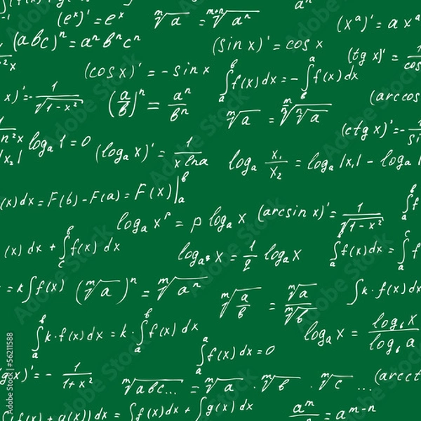 Obraz Seamless math elements on school board.