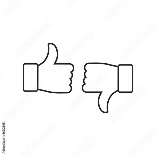 Fototapeta Hand Thumb Up and Hand Thumb Down Icon
