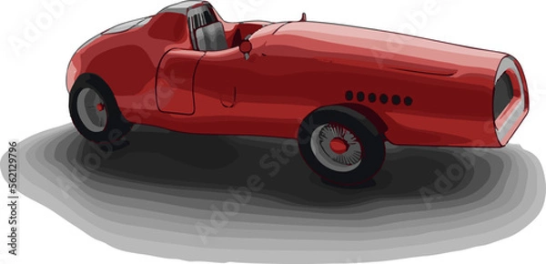 Obraz red car isolated on white background