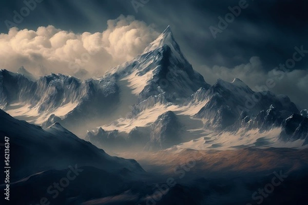 Fototapeta Clouds over high mountains