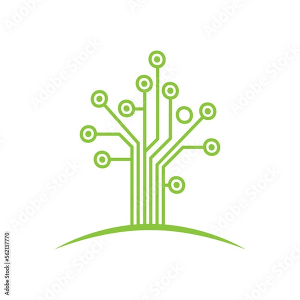 Obraz digital tree, green technology