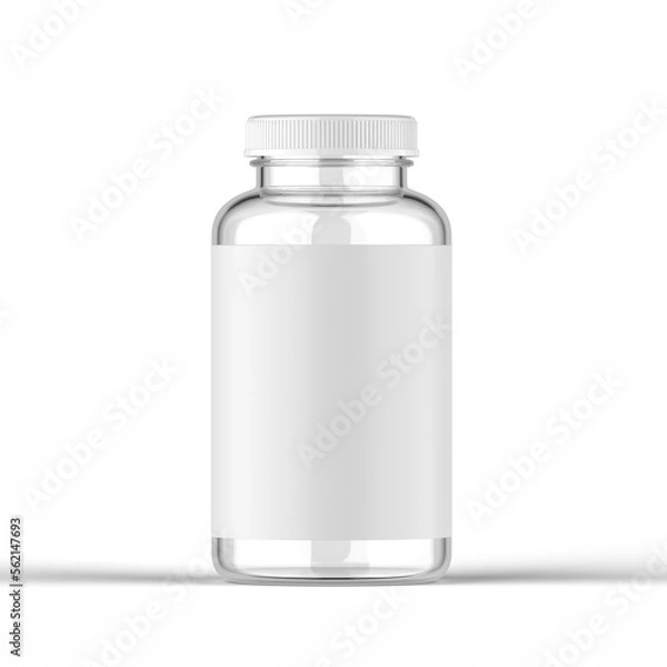 Fototapeta Glass Vitamin Bottle 3D Rendering