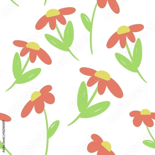 Obraz Easter flowers pattern, orange flowers pattern