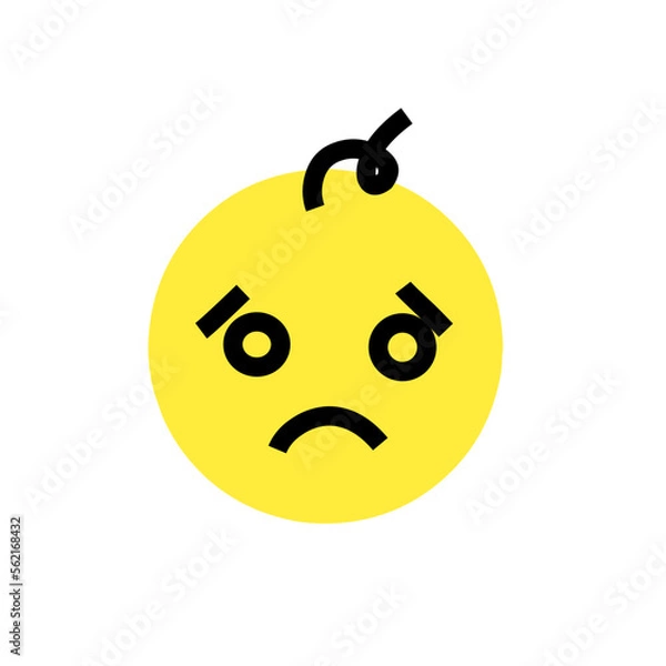 Fototapeta Rounded Comic icon with abstract emotions