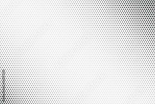 Fototapeta Monochrome Dots Background. Fade Texture. Vintage Pop-art Backdrop. Grunge Black and White Overlay. Vector illustration.