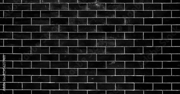 Fototapeta black brick wall background texture close up