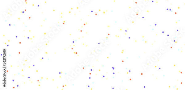 Fototapeta Multicolored paper confetti on transparent background. Realistic confetti flying. Colorful scattered items to holiday decorations.