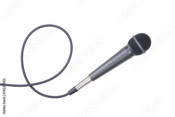 Obraz Classic vocal microphone on white with copy space