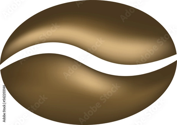 Obraz Isolated coffee bean on a white background.