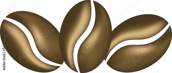 Obraz Group of isolated coffee beans on a white background.