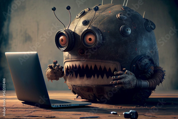 Fototapeta Virus am Computer, Generative KI