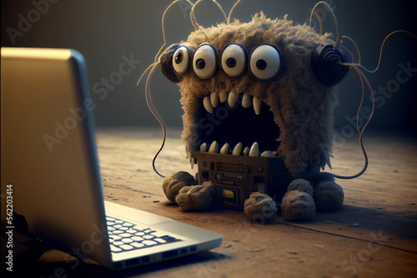 Fototapeta Virus am PC, Generative KI