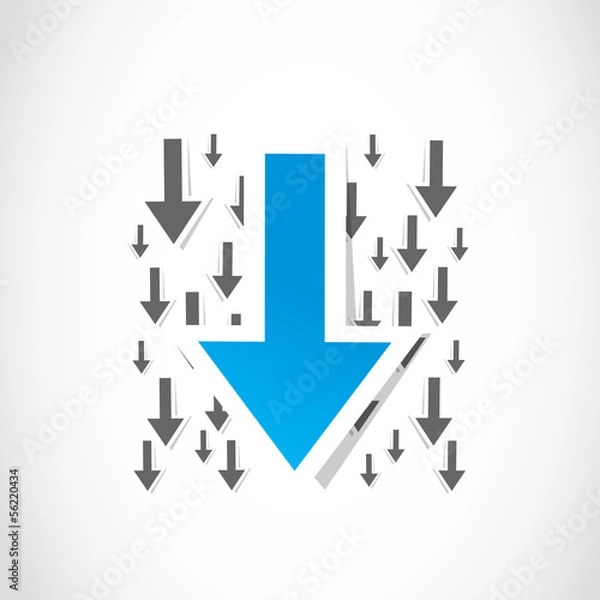 Obraz Download arrow paper symbol