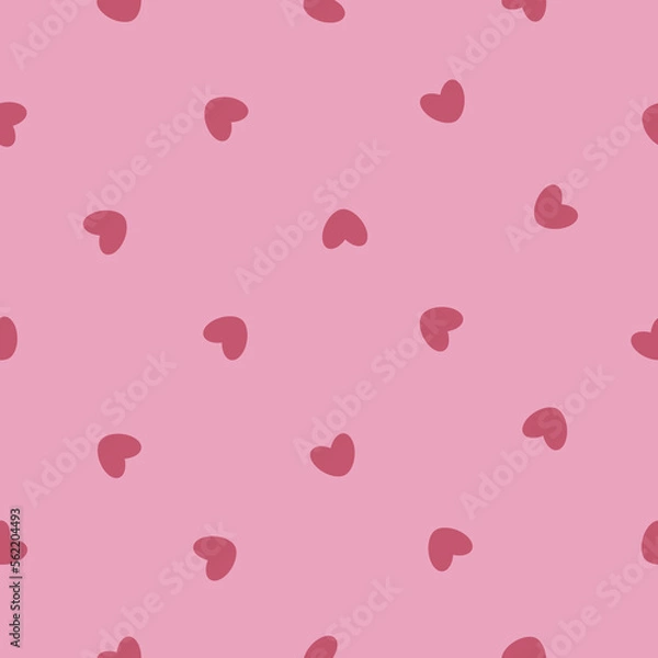 Fototapeta holiday vector red hearts seamless pattern
