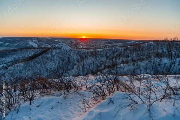 Obraz Sunrise in the Zhiguli mountains!